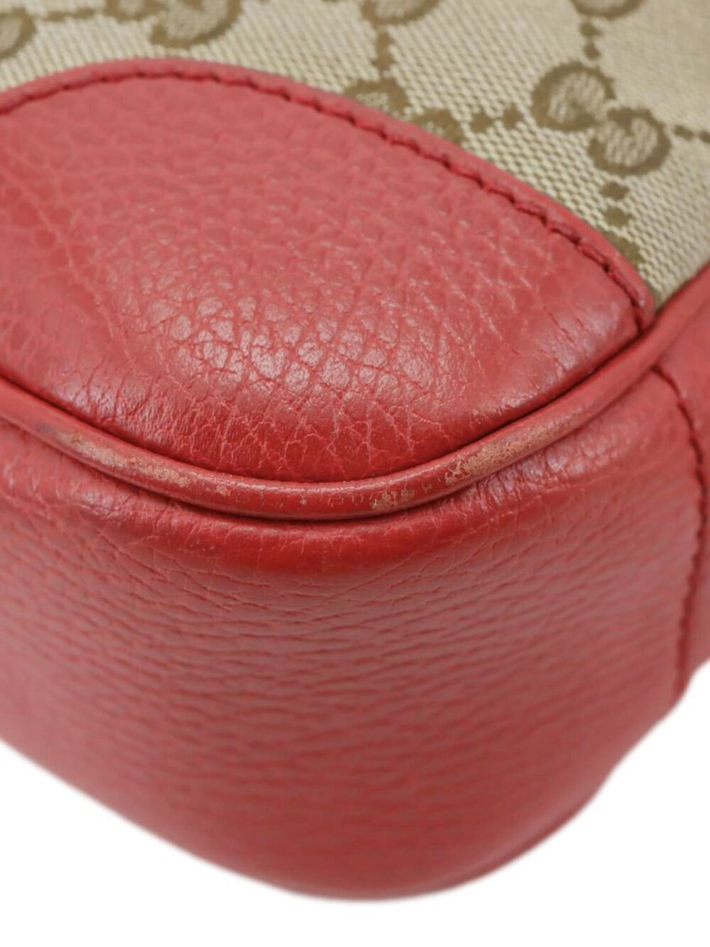 Gucci  Bree GG Canvas Leather Crossbody Bag Red 449413 - Picture 10 of 15